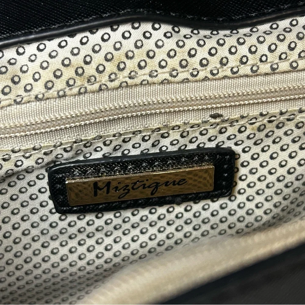 Miztique Black Crossbody Bag with Gold Accents